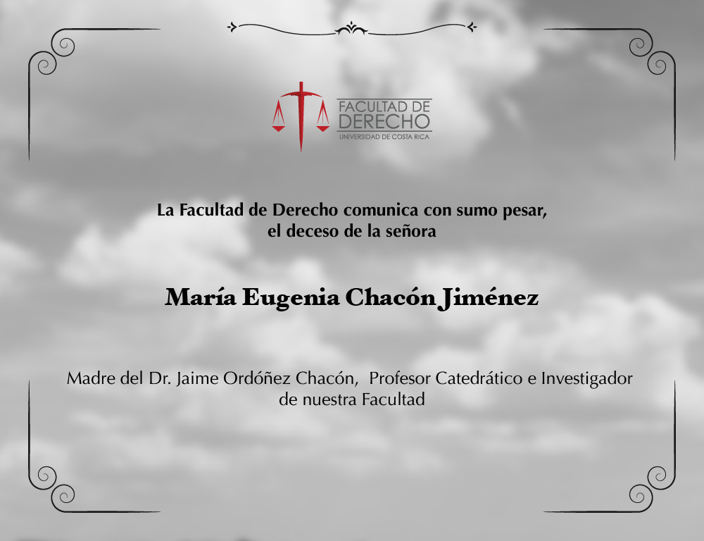 Esquela Señora María Eugenia Chacón